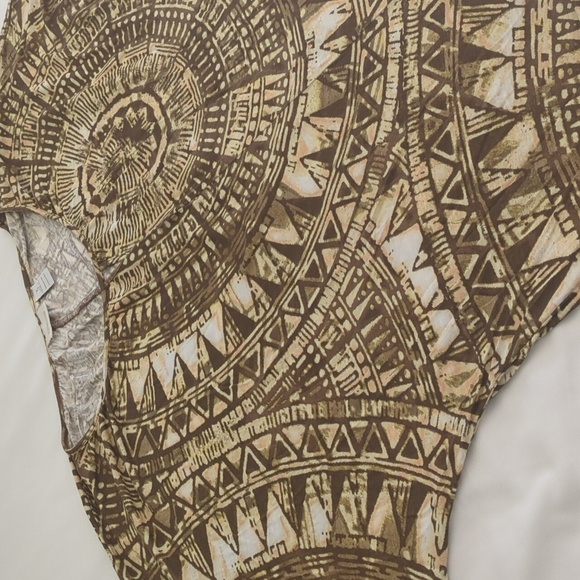 Chico's Dolman Sleeves Geometric print Relaxed Fit Boho Coastal Grandma Top - Picture 5 of 8